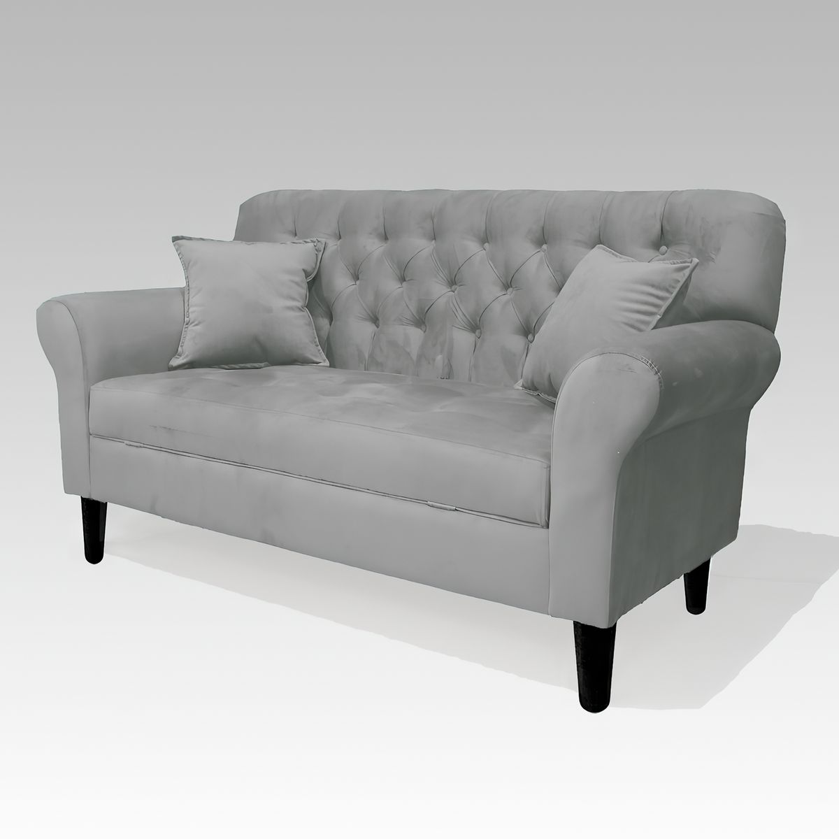 GENERICO - Sofá Baúl 2 Cuerpos Estilo Capitoné Berlín Lite - Gris