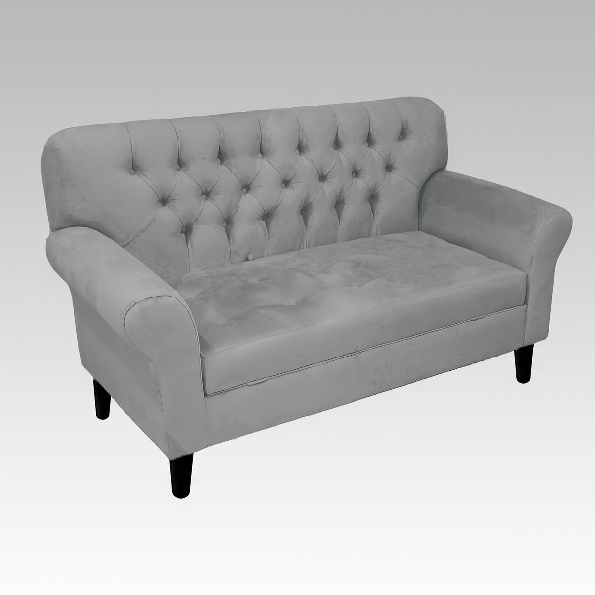 GENERICO - Sofá Baúl 2 Cuerpos Estilo Capitoné Berlín Lite - Gris