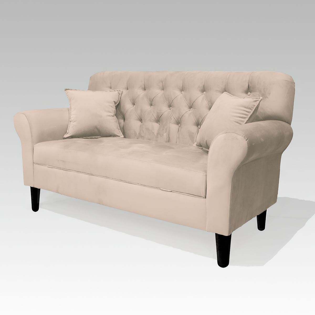 GENERICO - Sofá Baúl 2 Cuerpos Estilo Capitoné Berlín Lite - Beige