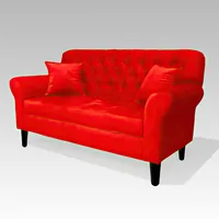 Sofá Baúl 2 Cuerpos Estilo Capitoné Berlín Lite - Rojo