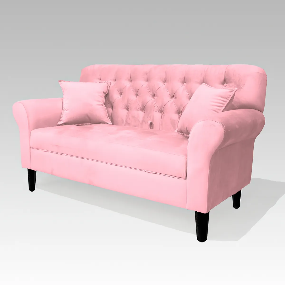 GENERICO - Sofá Baúl 2 Cuerpos Estilo Capitoné Berlín Lite - Rosa