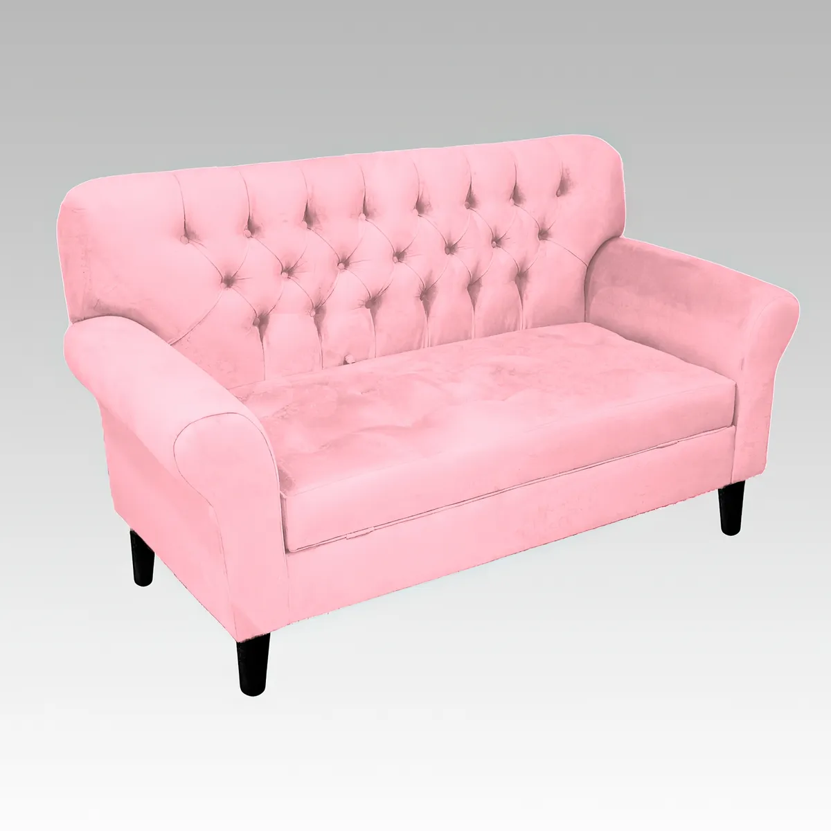 GENERICO - Sofá Baúl 2 Cuerpos Estilo Capitoné Berlín Lite - Rosa