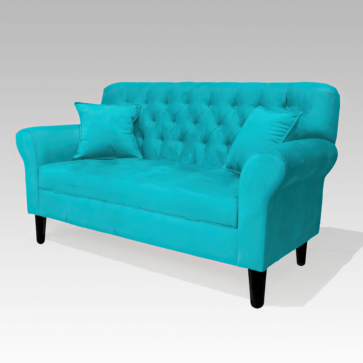 GENERICO - Sofá Baúl 2 Cuerpos Estilo Capitoné Berlín Lite - Turquesa