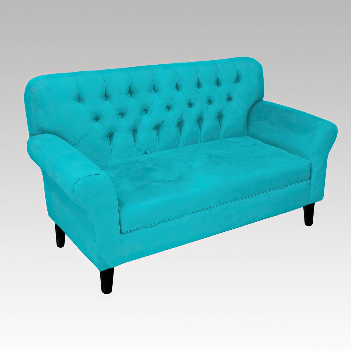 GENERICO - Sofá Baúl 2 Cuerpos Estilo Capitoné Berlín Lite - Turquesa