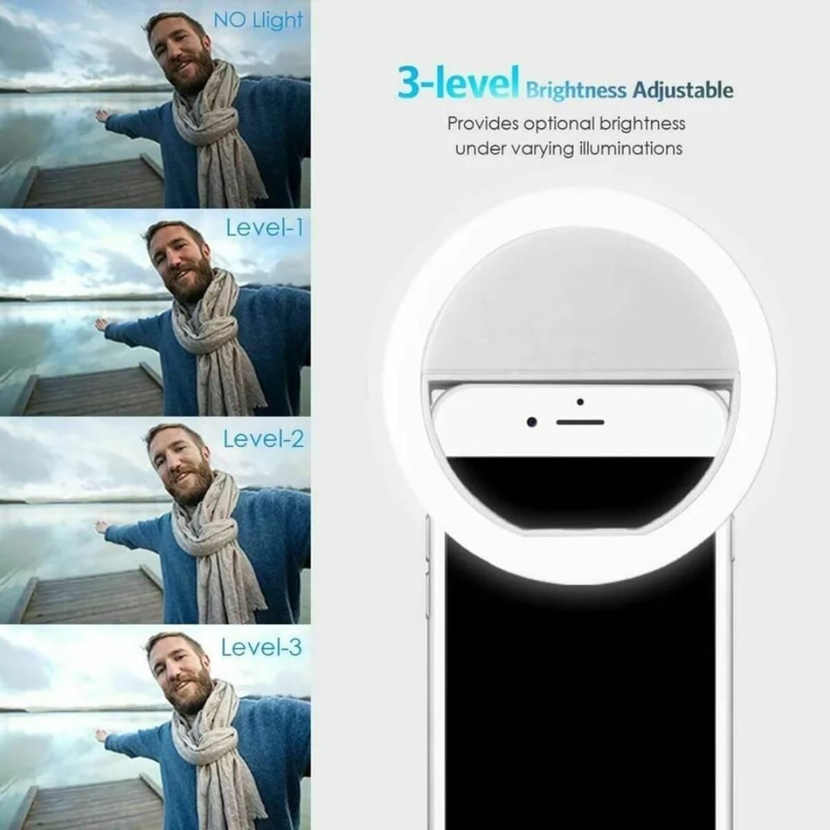 GENERICO - Aro luz led para selfie