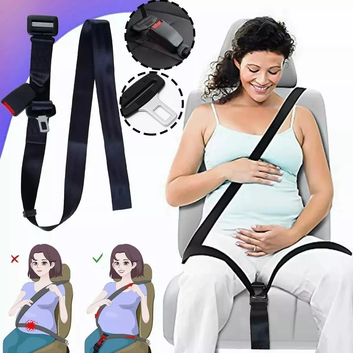 KUANGYE - Cinturón De Seguridad Maternidad Conductora Embarazada Auto