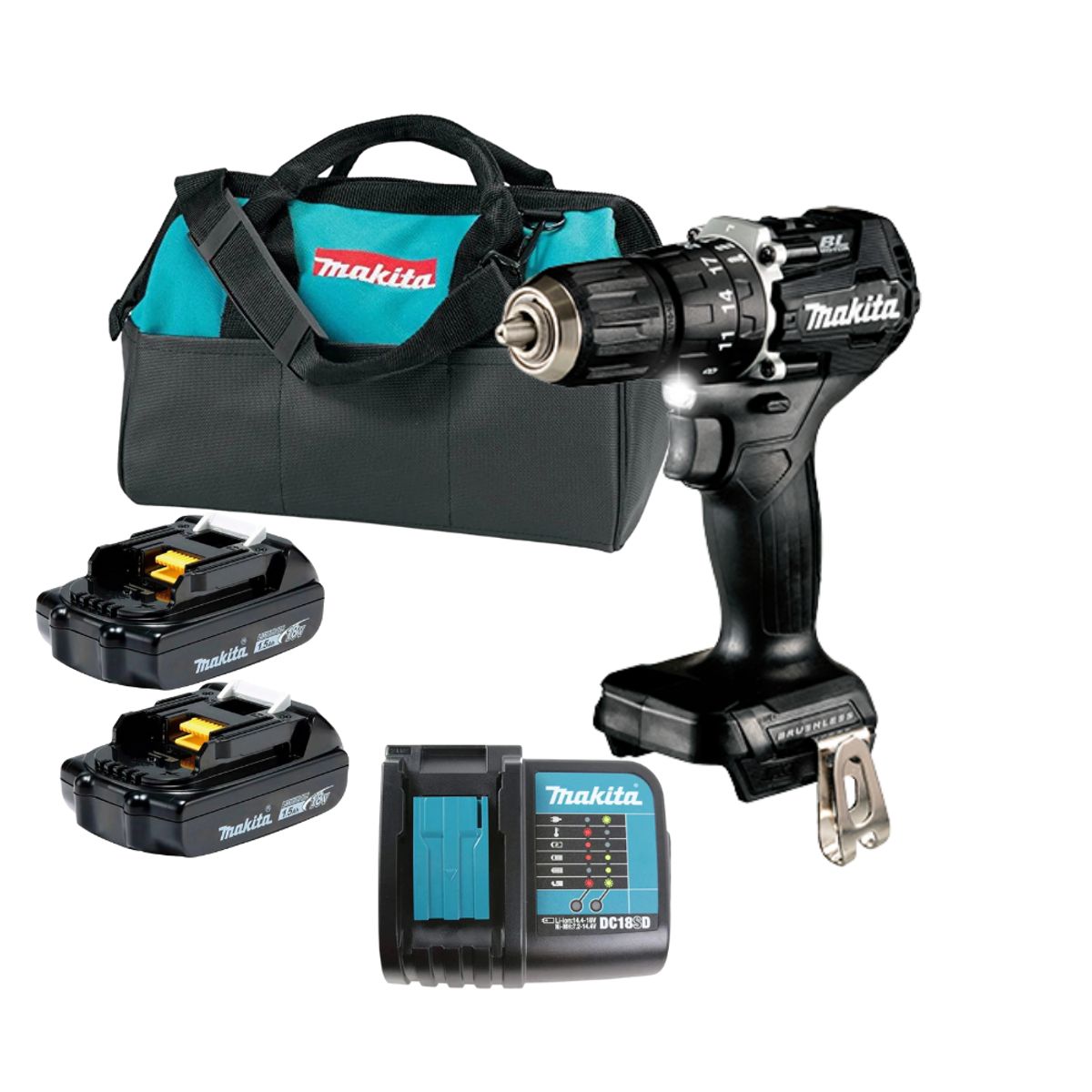 MAKITA - Taladro Percutor  18v Brushless Makita Dhp487 + 2 Baterias