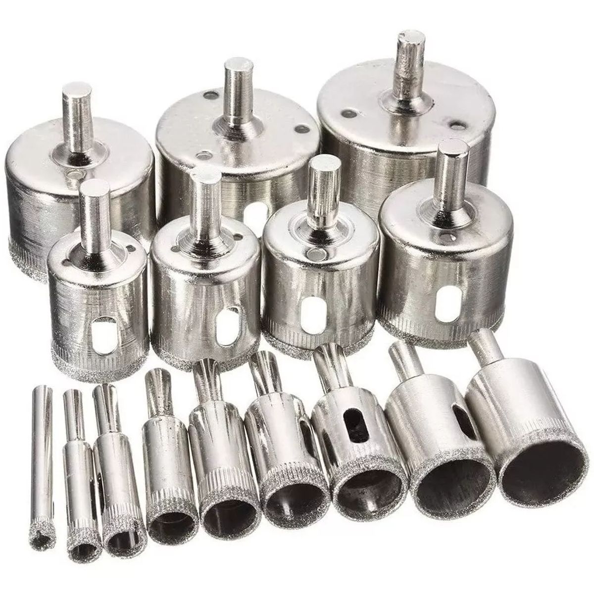 KUANGYE - Brocas Copa Para Cerámicos Mármol Vidrio Piedra 16pcs 6-50mm