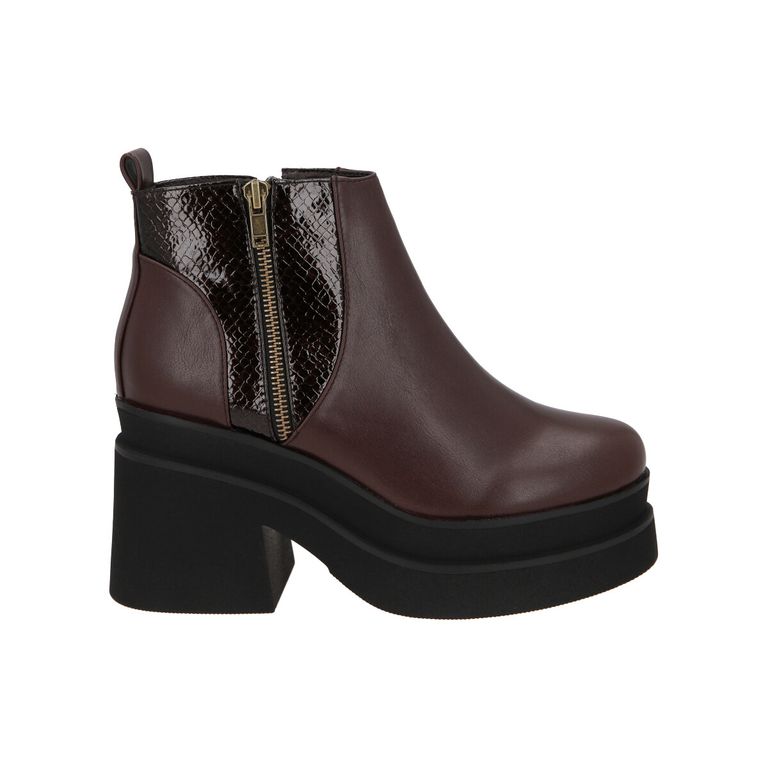 Botin Mujer Burdeo Plataforma Yoice