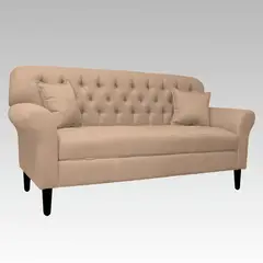GENERICO - Sofá Baúl 2 Cuerpos Estilo Capitoné Hamburgo - Beige
