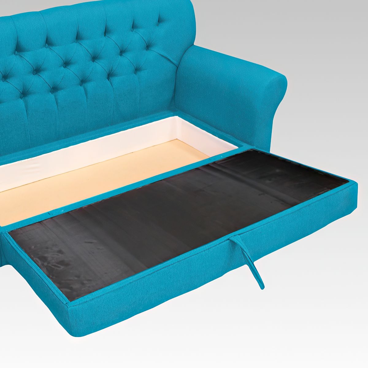 GENERICO - Sofá Baúl 2 Cuerpos Estilo Capitoné Hamburgo - Turquesa