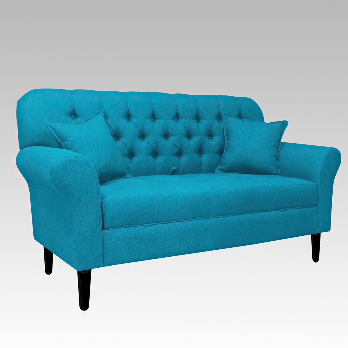 GENERICO - Sofá Baúl 2 Cuerpos Estilo Capitoné Hamburgo Lite - Turquesa