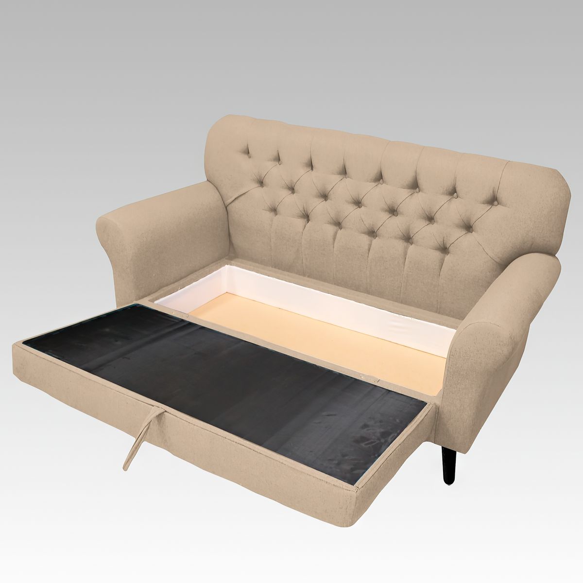 GENERICO - Sofá Baúl 2 Cuerpos Estilo Capitoné Hamburgo Lite - Beige