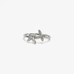 ROSETT - Anillo con dos mariposas en circones Plata 925