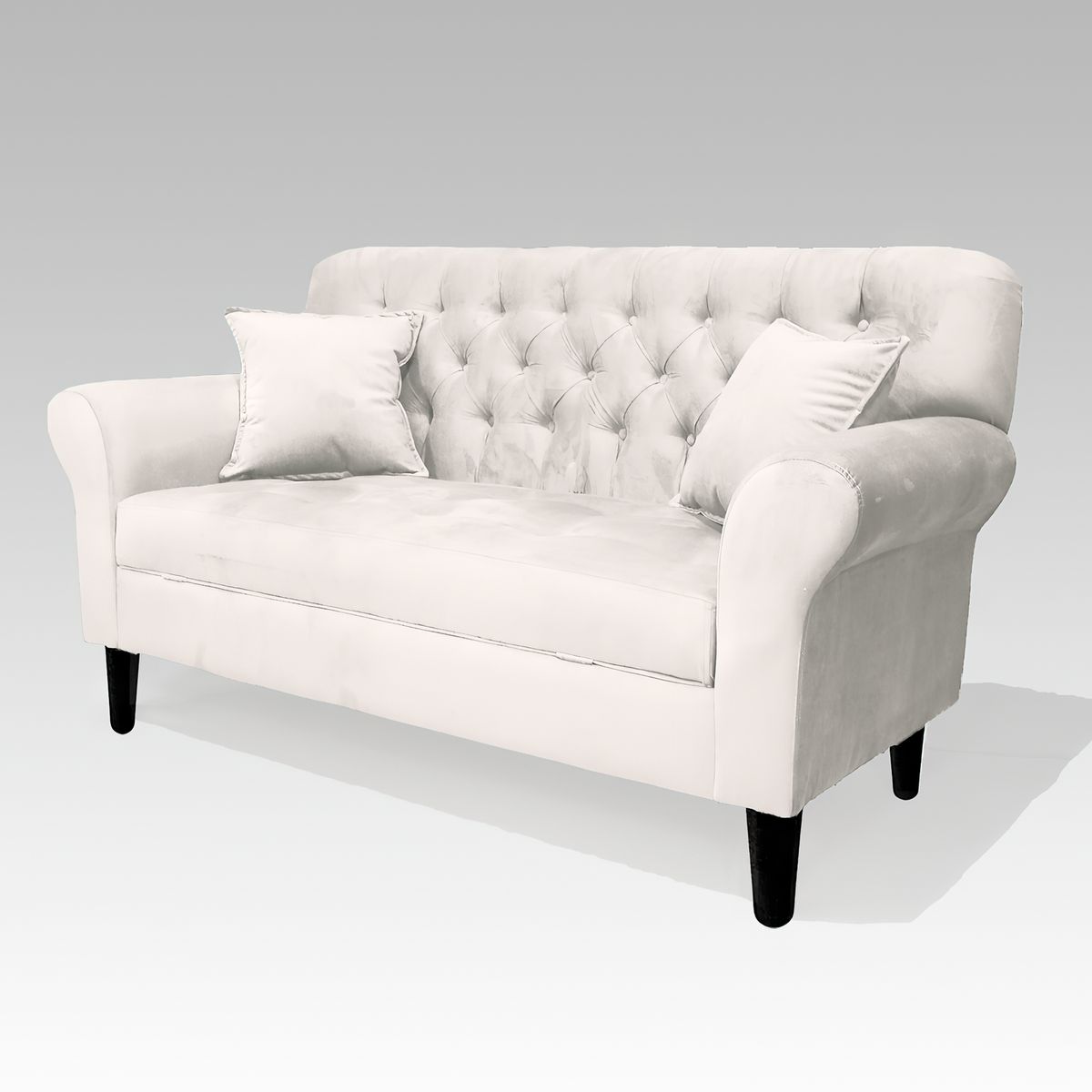 GENERICO - Sofá Baúl 2 Cuerpos Estilo Capitoné Berlín Lite - Blanco