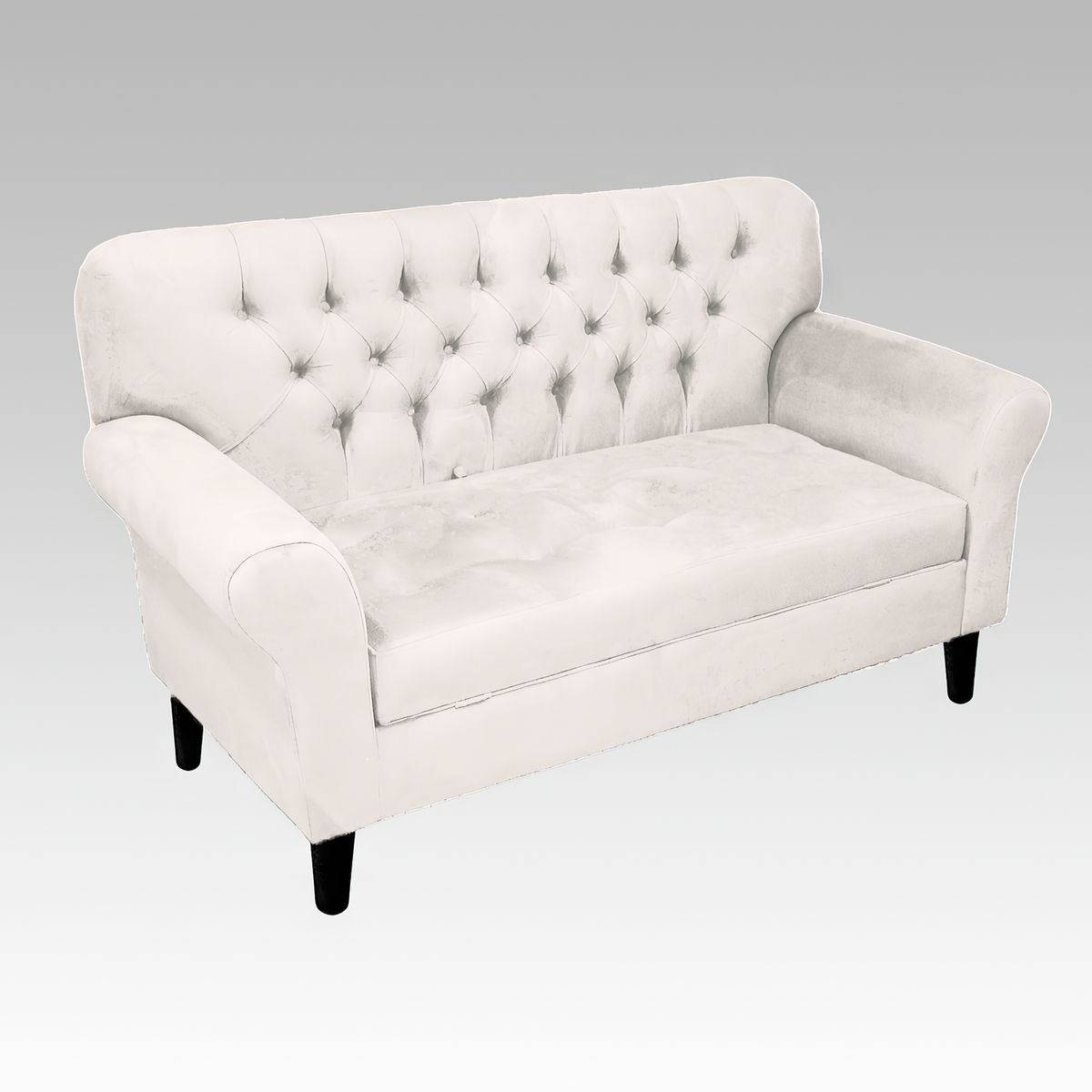 GENERICO - Sofá Baúl 2 Cuerpos Estilo Capitoné Berlín Lite - Blanco