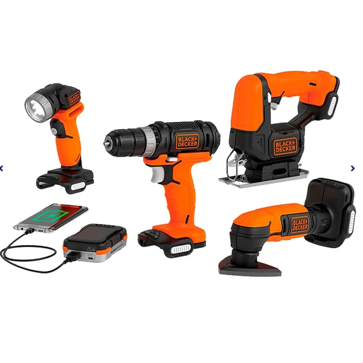 BLACK+DECKER - Kit Gopack 4 Htas Eléctricas 12v Black+decker Bdck502c1-b3.