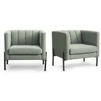 Set 2 Poltronas Drolet Tela Jade