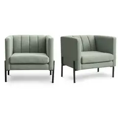 ROSEN - Set 2 Poltronas Drolet Tela Jade