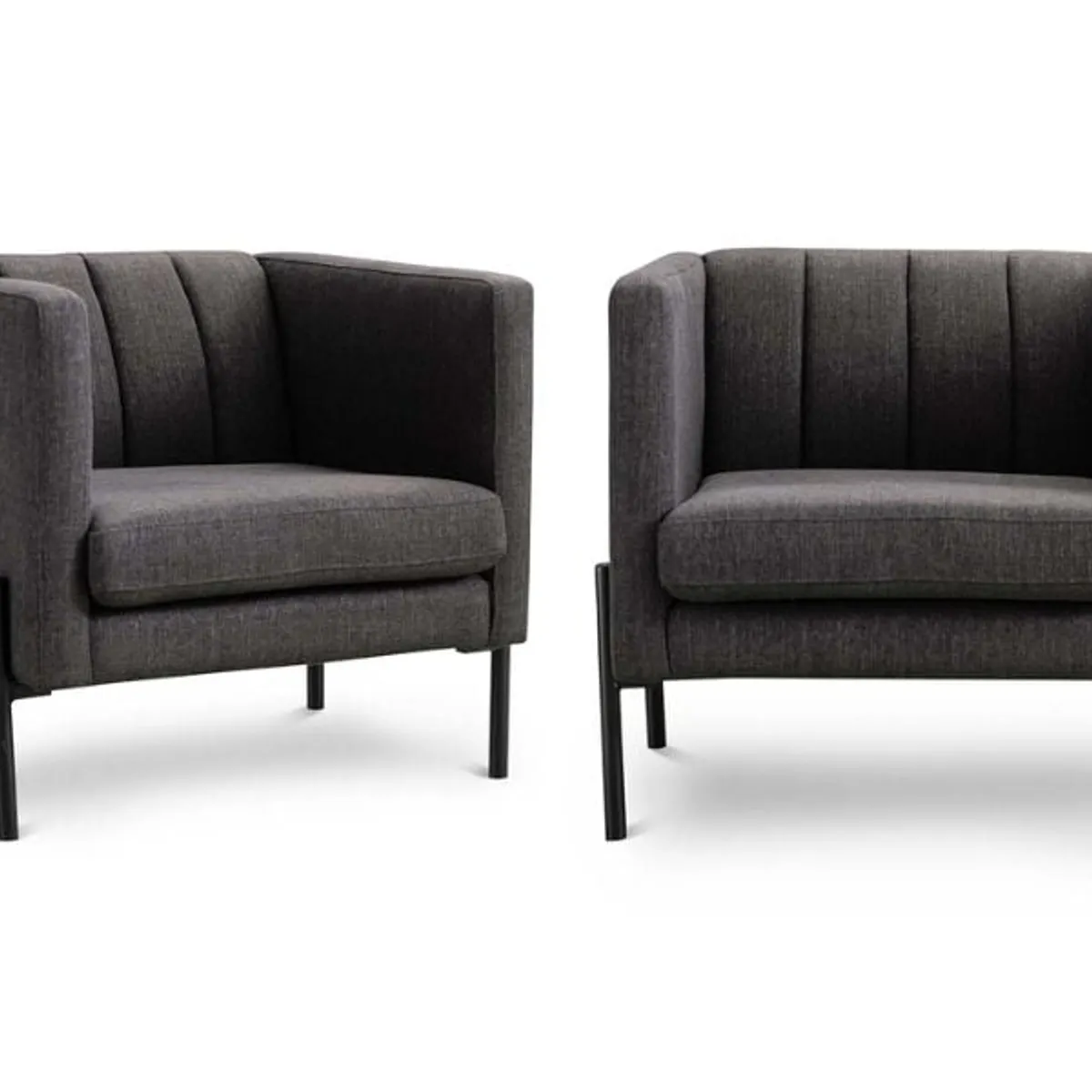 ROSEN - Set 2 Poltronas Rosen Drolet Tela Grafito