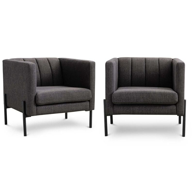 ROSEN - Set 2 Poltronas Rosen Drolet Tela Grafito