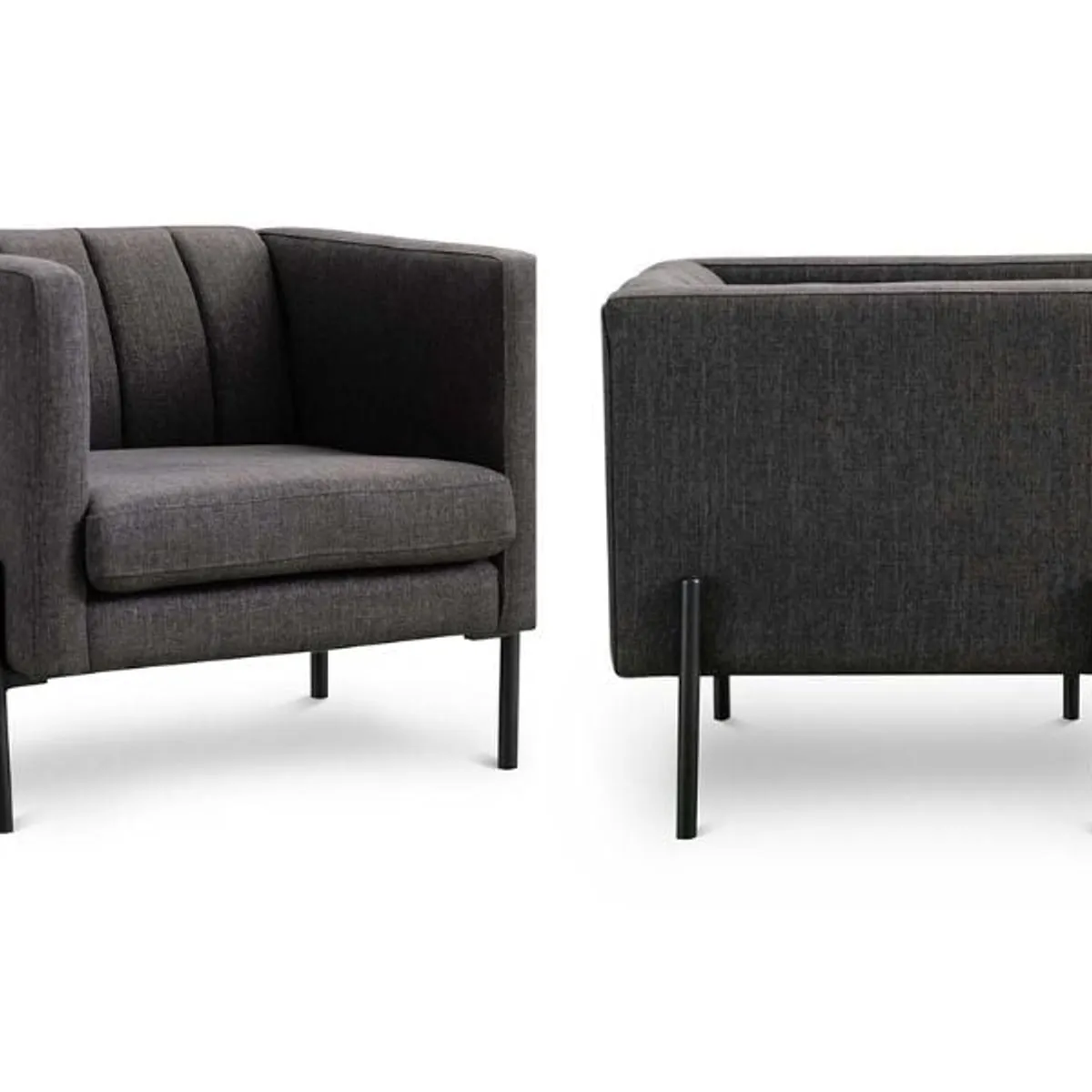 ROSEN - Set 2 Poltronas Rosen Drolet Tela Grafito