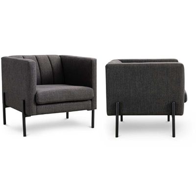 Imagen 2 del producto Set 2 Poltronas Drolet Tela Grafito