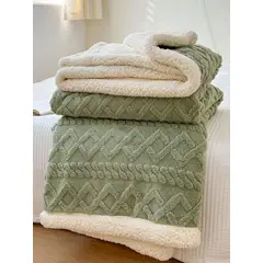GENERICO - Frazada Sherpa reverso de polar color verde