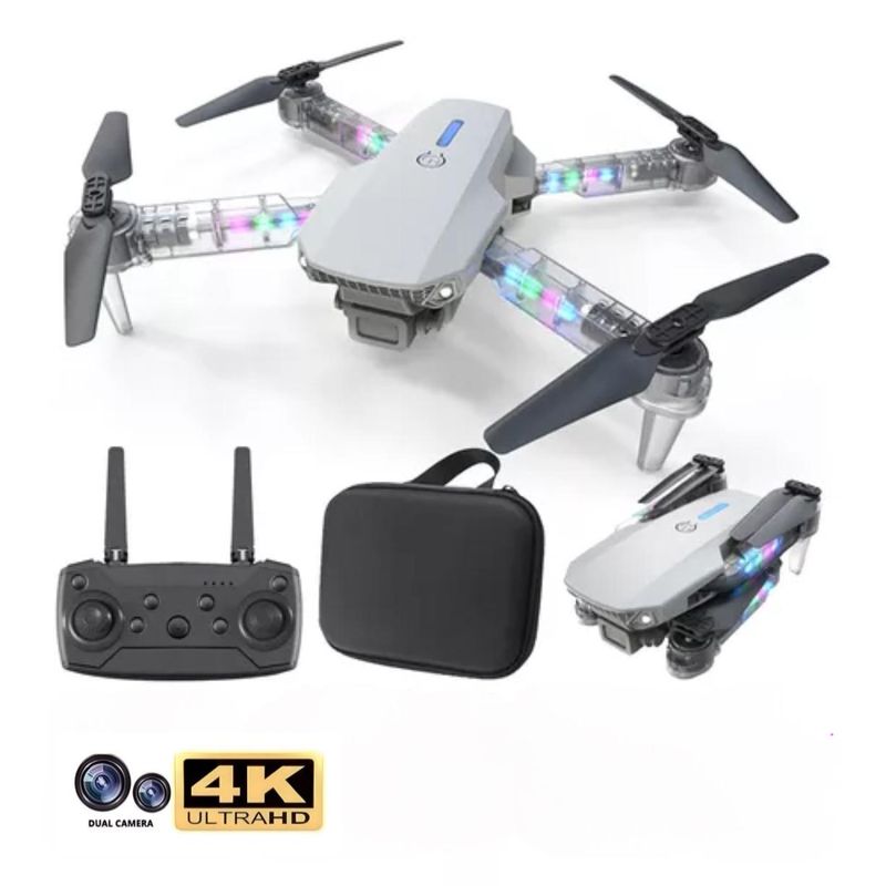 ACTUAL - Dron Led Doble Cámara Wifi Plegable Fvp Fotos y Videos Aéreos