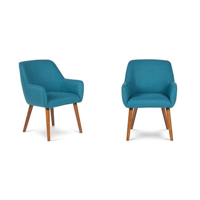 ROSEN - Set 2 Poltronas Rosen Matilda Tela Azul