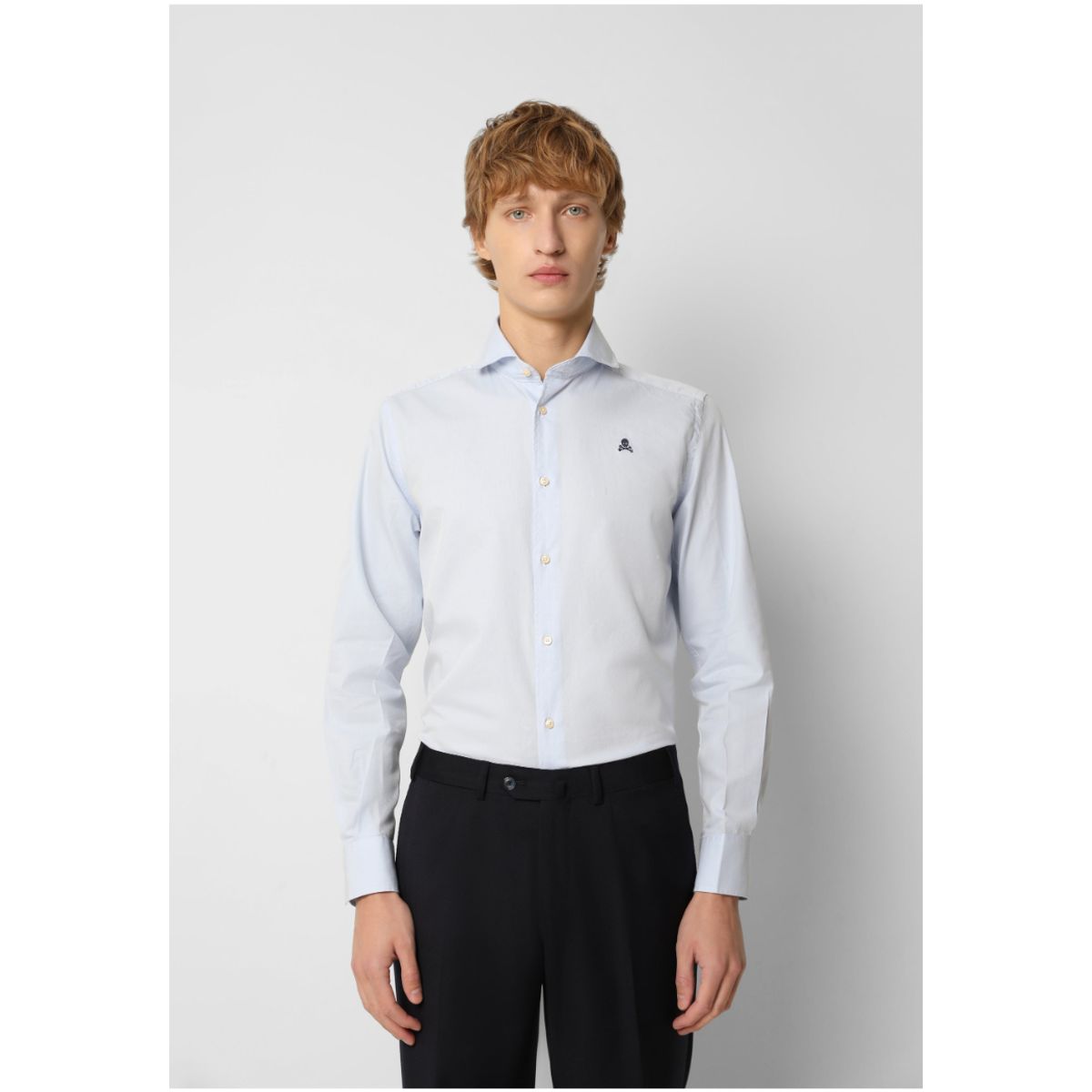 SCALPERS - Camisa Lisa Calavera Contraste White