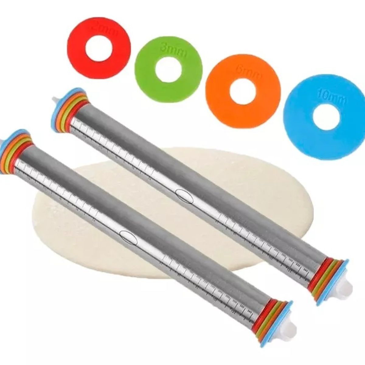 Pasteleria - PACK 2 Uslero Acero Inoxidable Uslero Ajustable Uslero Fondant 45cm