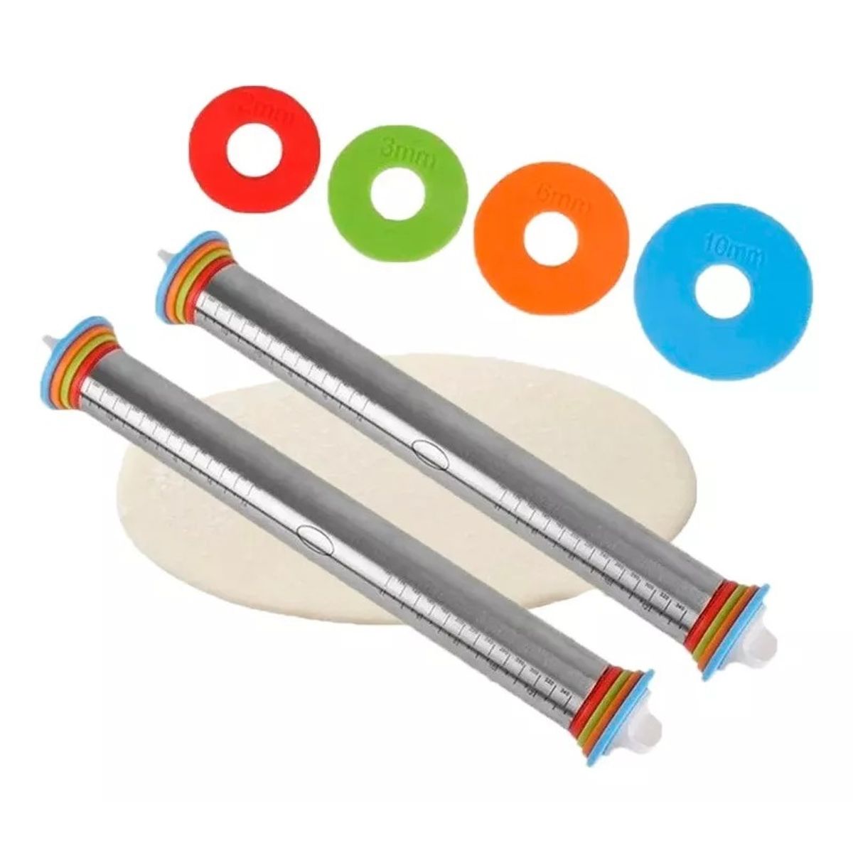 Pasteleria - PACK 2 Uslero Acero Inoxidable Uslero Ajustable Uslero Fondant 45cm