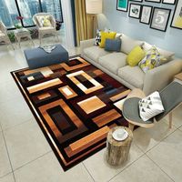 ALFOMBRA MARRON CON DISEÑO GEOMETRICO RECTANGULAR 3D 200X240 MARIA