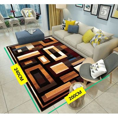 Imagen 2 del producto ALFOMBRA MARRON CON DISEÑO GEOMETRICO RECTANGULAR 3D 200X240 MARIA
