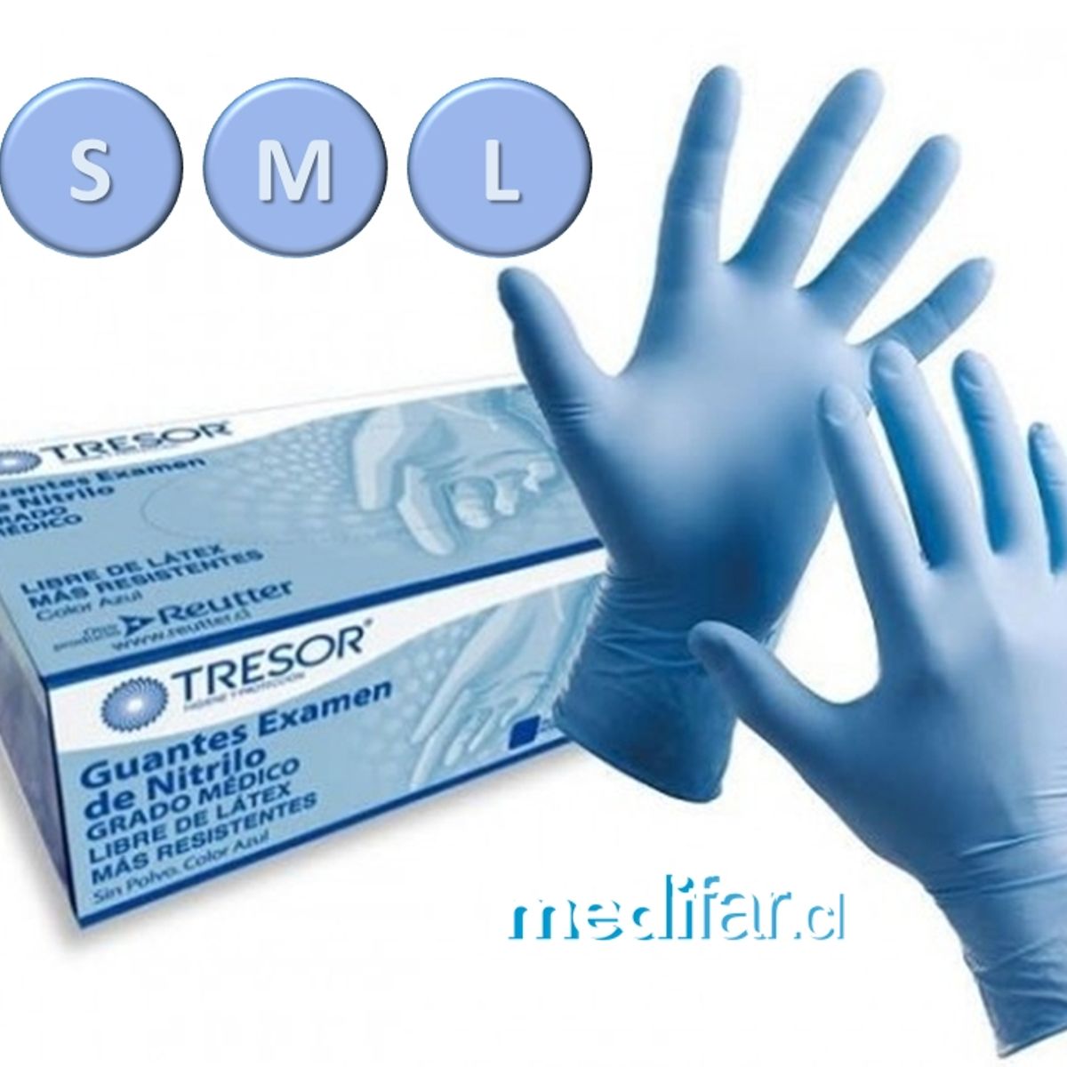 REUTTER - Guantes de Nitrilo Azul XS * 100 Unidades