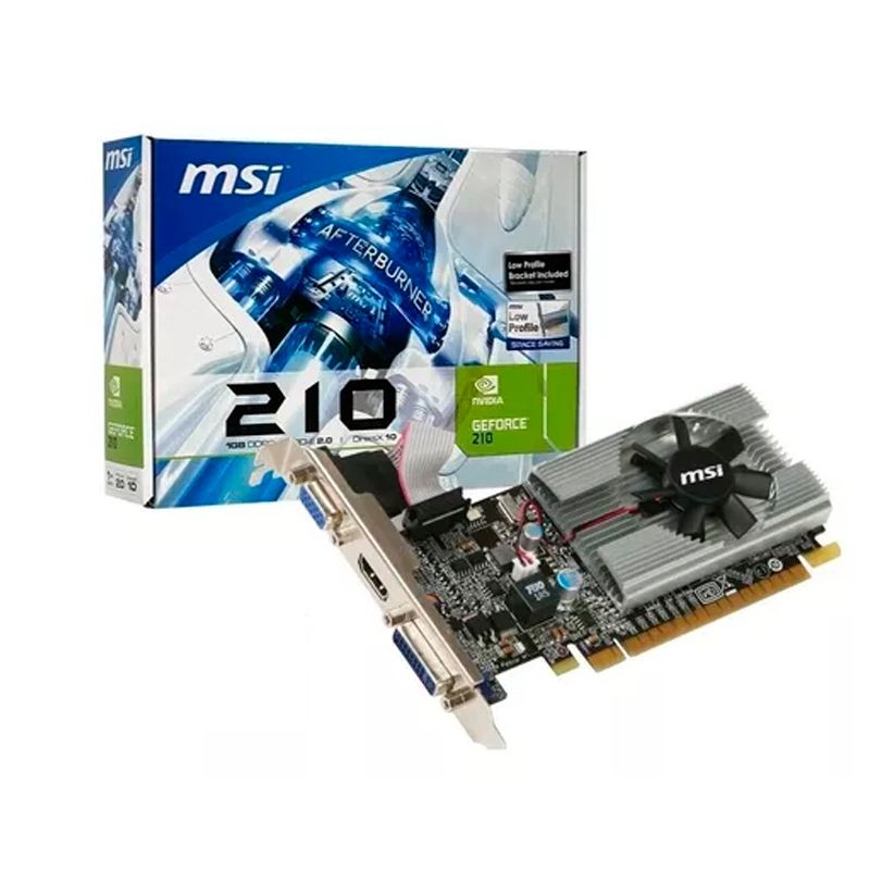 MSI - Tarjeta de Video Nvidia Geforce 210 1GB Ddr3 Con Bracket Low Profil