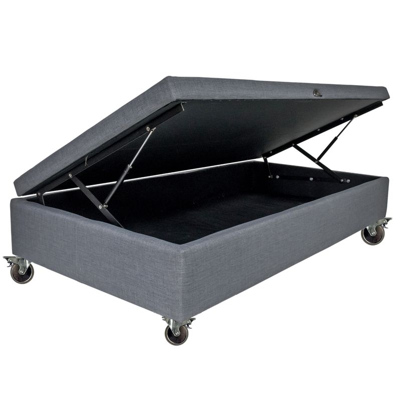 BLOCCARE - Base De Cama Baul 1.5 Plaza L190cm.Rueda Pyton para colchon V.elastico