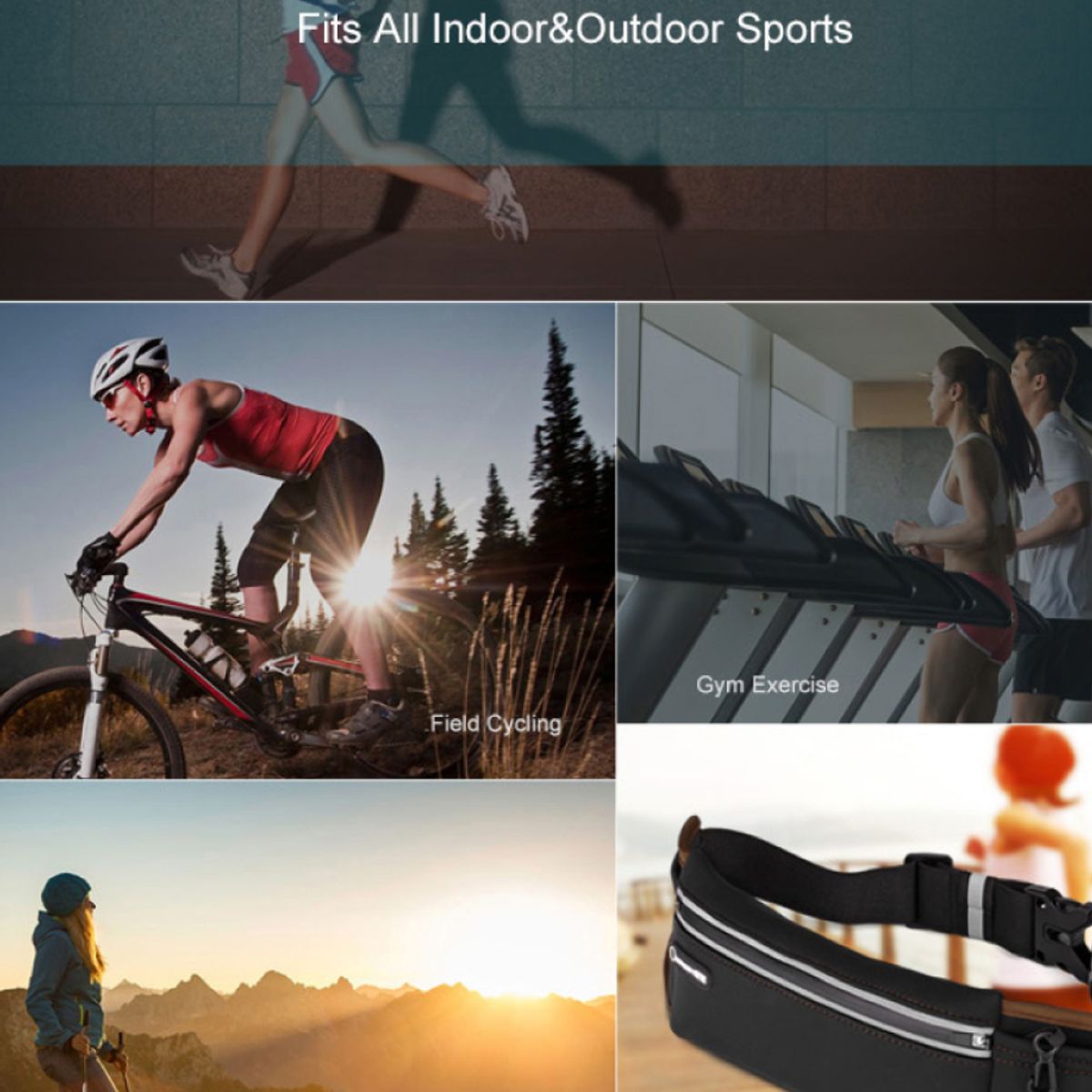 UGREEN - Banano deportivo impermeable Negro UGREEN