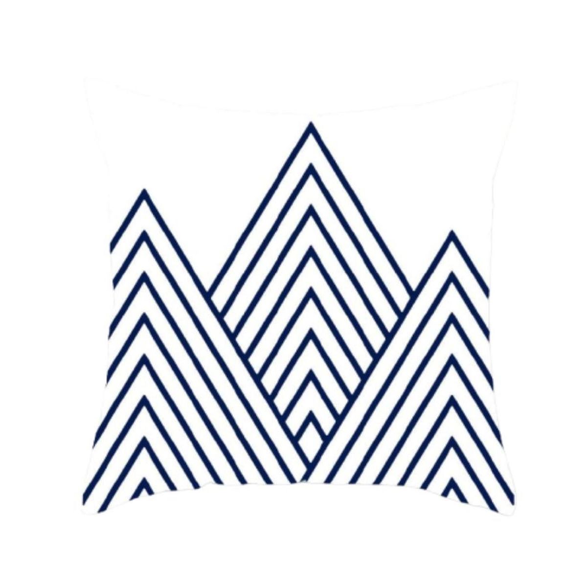 MOBII - Cojin Deco Con Relleno. 45x45 cm. Blanco / Azul.