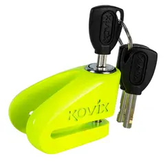 KOVIX - Candado Disco Moto Kvz1 Verde Fluor Pasador De 6mm