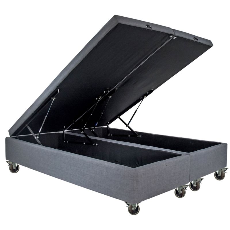 BLOCCARE - Base de Cama Baúl para colchón Emma 2 Plaza largo 190 cm - Rueda Pyton