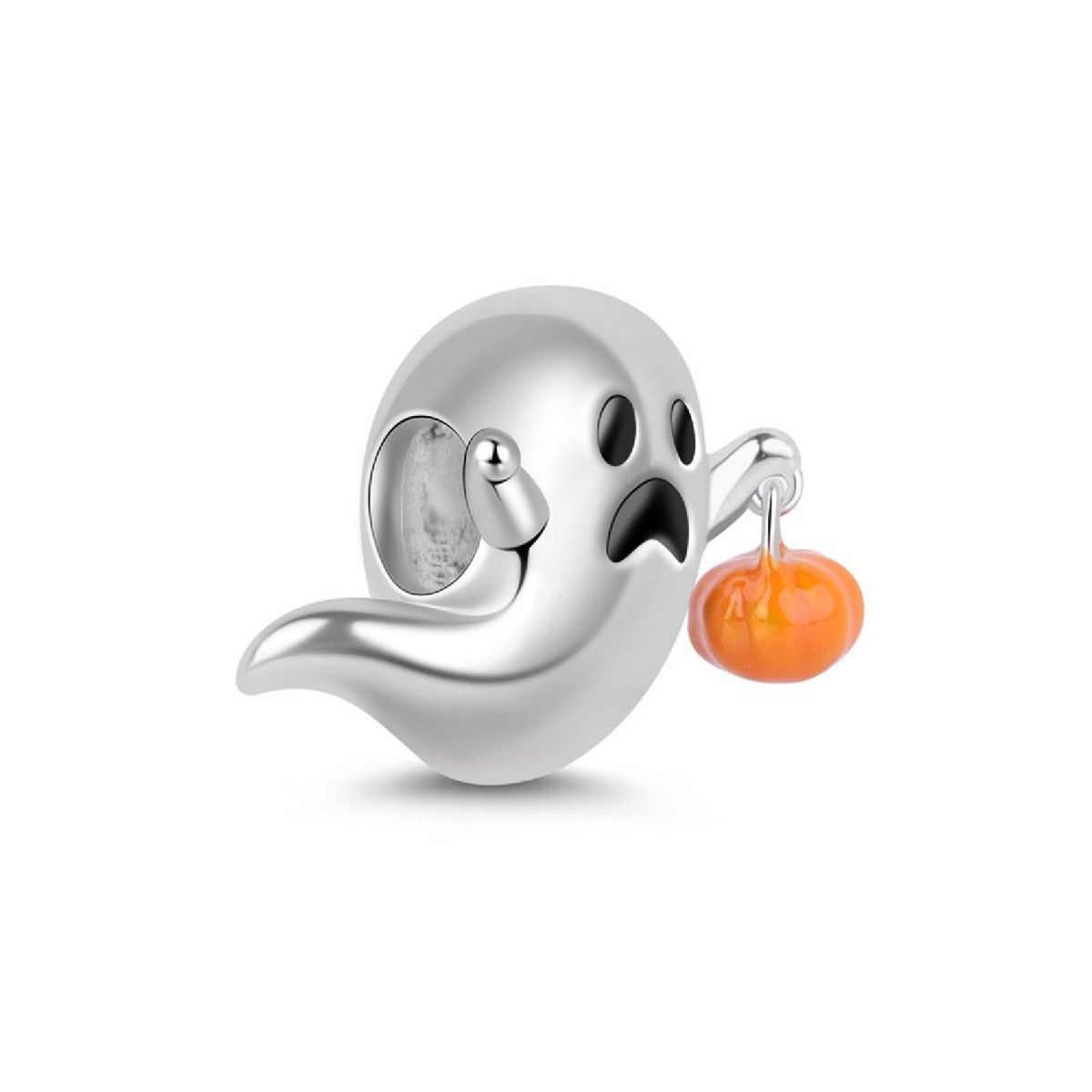 SILVER HEART - Charm Fantasma y Calabaza de Halloween en Plata Fina 925 SILVER HEART