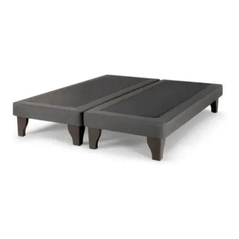 DULCES SUEÑOS - Base De Cama Europea Gris Grafito Lino 2 Plazas 150X190cm