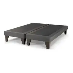 DULCES SUEÑOS - Base De Cama Europea Gris Grafito Lino 2 Plazas 150X190cm