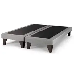 DULCES SUEÑOS - Base De Cama Europea Gris Claro Felpa 2 Plazas 150X190cm