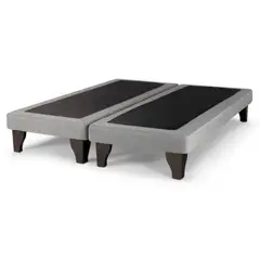 DULCES SUEÑOS - Base De Cama Europea Gris Claro Lino 2 Plazas 150X200cm