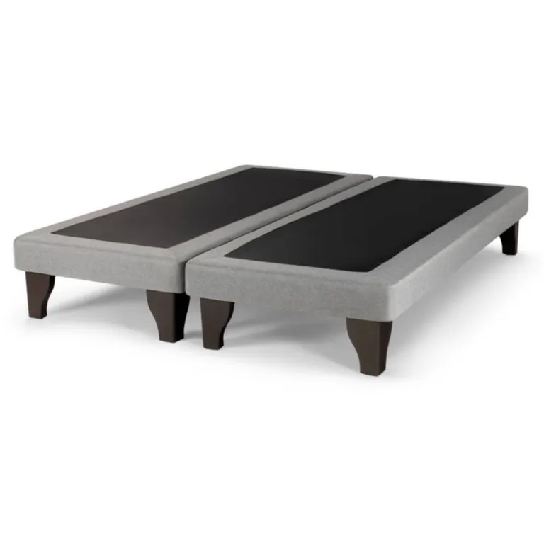 Base De Cama Europea Gris Claro Lino King