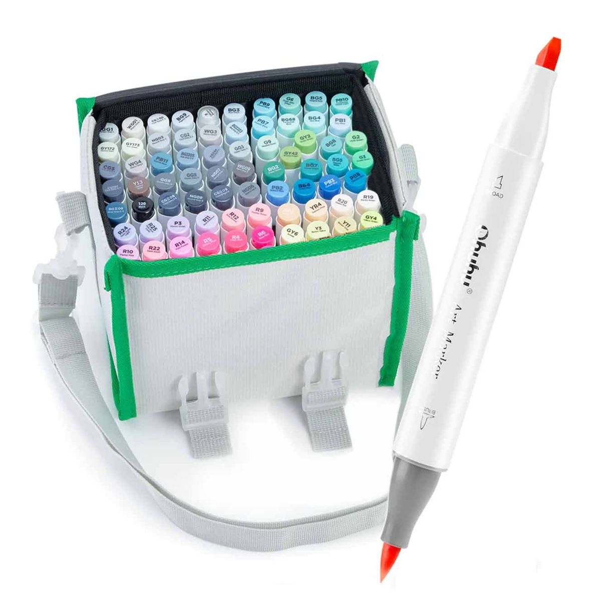 OHUHU - Ohuhu 72  Marcadores De Alcohol + 1 Blender Pincel& Biselada