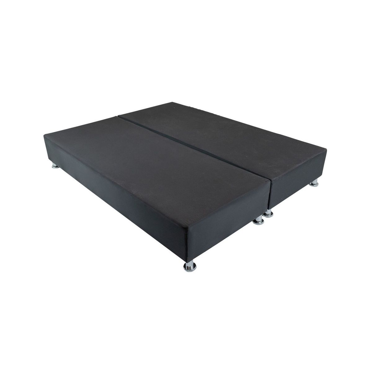 MUEBLES HVM - Base HVM Americana Negra Dividida 2 Plazas Pata Metalica